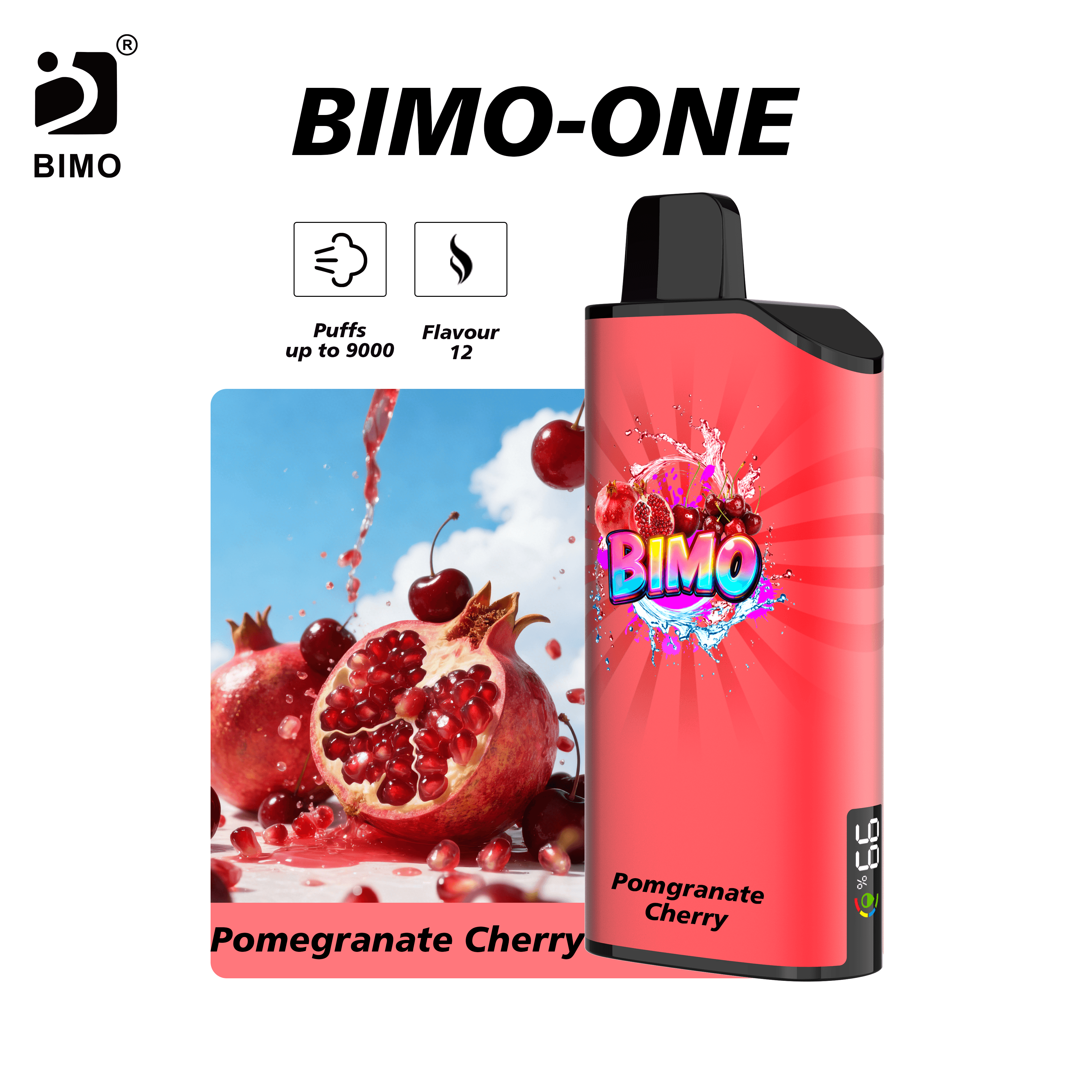 BIMO One 9000 Pomegranate Cherry